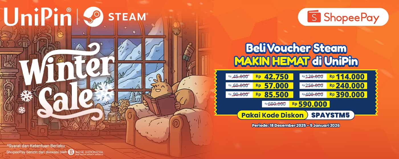 Steam Winter Sale Makin Murah! Hemat s.d. Rp20.000 Pakai ShopeePay di UniPin!